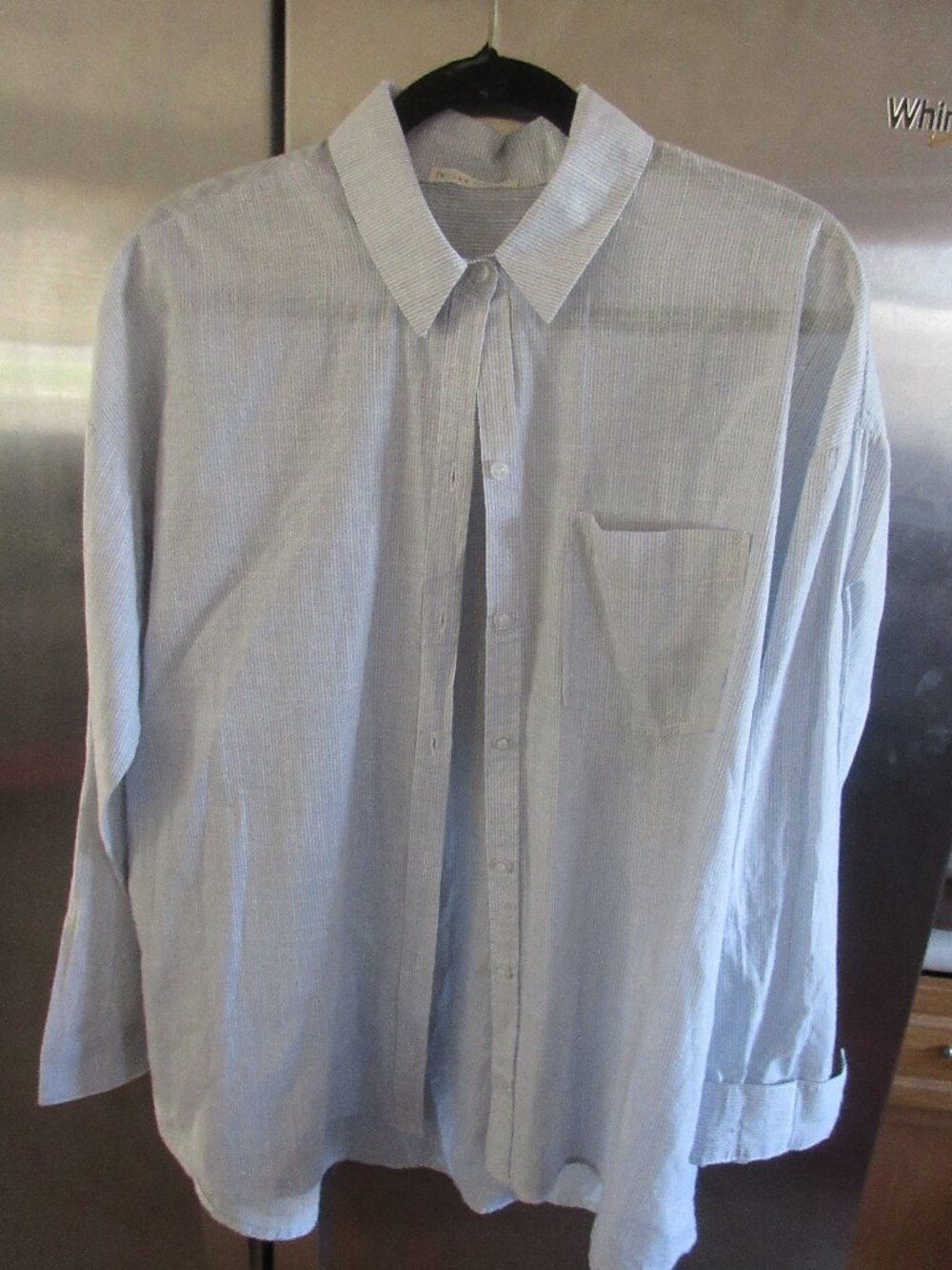 Becool cotton striped modern blouse shirt m/l long button down